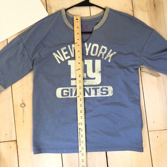 NFL Team Apparel Teens NWT Girls' Blue NY Giants Knit Top Tee Size M (7/9) - Picture 9 of 10